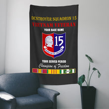 Load image into Gallery viewer, DESTROYER SQUADRON 15 WALL FLAG VERTICAL HORIZONTAL 36 x 60 INCHES WALL FLAG