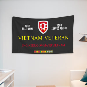 ENGINEER COMMAND VIETNAM WALL FLAG VERTICAL HORIZONTAL 36 x 60 INCHES WALL FLAG