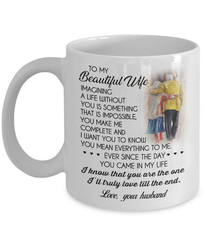 IMAGING A LIFE WITHOUT YOU - TO MY WIFE MUG - NLD STORE