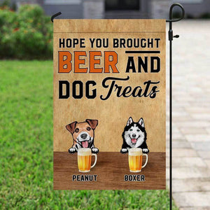 Bring Beer And Dog Treats Personalized Garden Flag 12"x18"