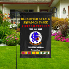 Load image into Gallery viewer, HELICOPTER ATTACK SQUADRON THREE DOUBLE-SIDED PRINTED 12&quot;x18&quot; GARDEN FLAG