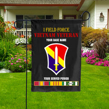 Load image into Gallery viewer, I FIELD FORCE DOUBLE-SIDED PRINTED 12&quot;x18&quot; GARDEN FLAG