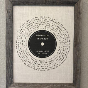 Vinyl Record Song Lyrics - Anniversary Gift - Premium Canvas, Poster