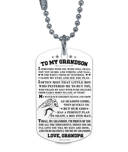 I SOMETIME WISH YOU WERE STILL SMALL - TO MY GRANDSON DOG TAG - NLD STORE