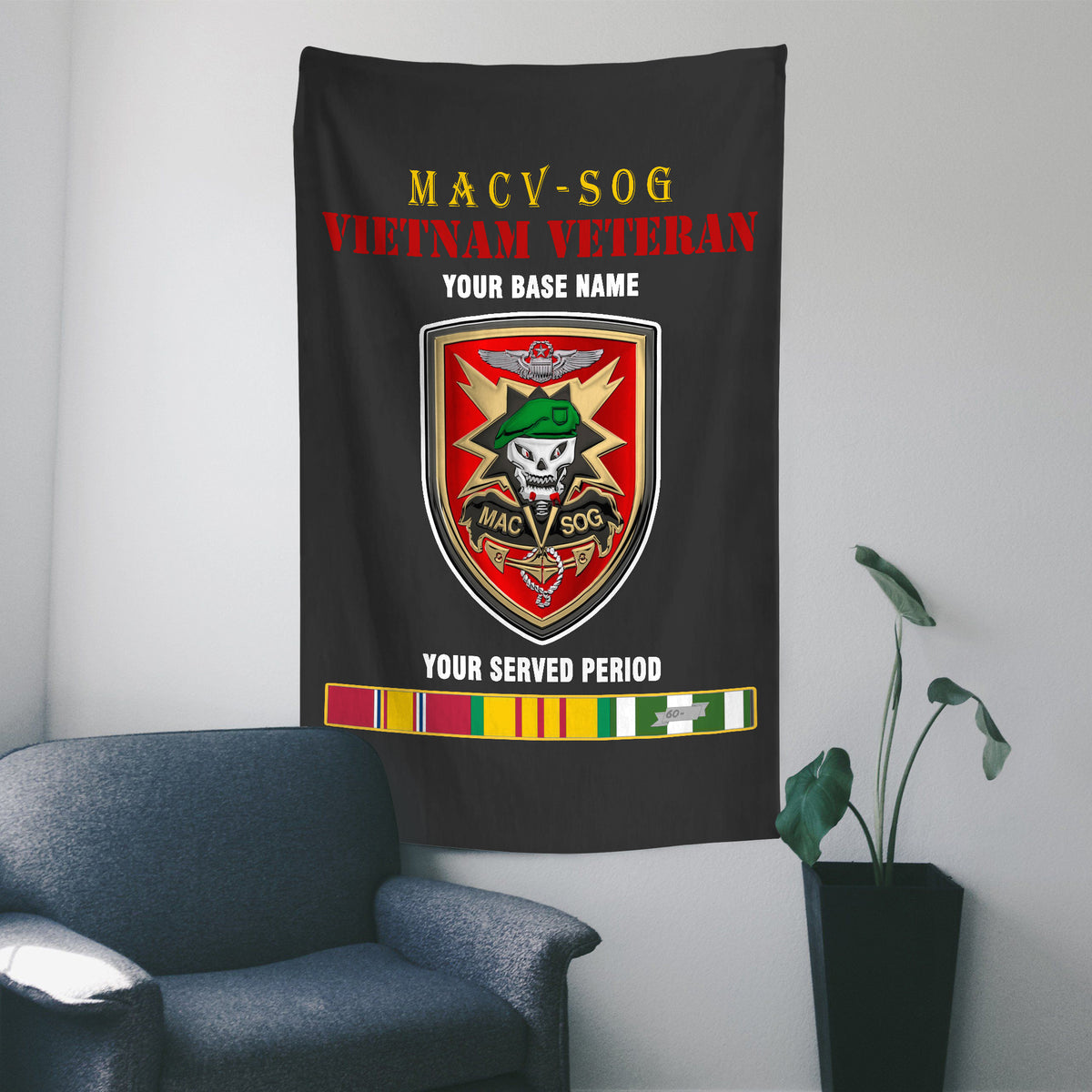 MACV SOG WALL FLAG VERTICAL HORIZONTAL 36 x 60 INCHES WALL FLAG – Rotzila