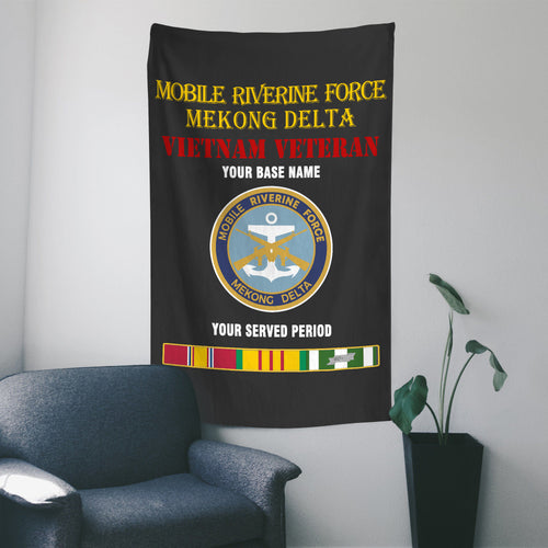 MOBILE RIVERINE FORCE MEKONG DELTA WALL FLAG VERTICAL HORIZONTAL 36 x 60 INCHES WALL FLAG
