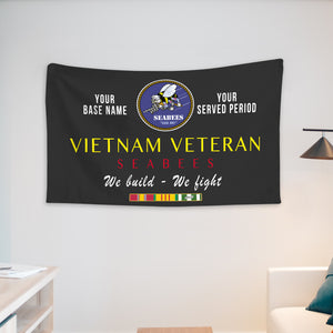 NAVY SEABEES WALL FLAG VERTICAL HORIZONTAL 36 x 60 INCHES WALL FLAG