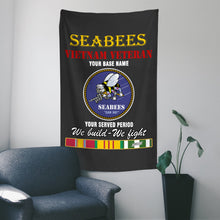 Load image into Gallery viewer, NAVY SEABEES WALL FLAG VERTICAL HORIZONTAL 36 x 60 INCHES WALL FLAG