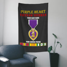 Load image into Gallery viewer, PURPLE HEART WALL FLAG VERTICAL HORIZONTAL 36 x 60 INCHES WALL FLAG