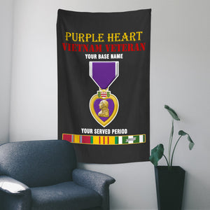 PURPLE HEART WALL FLAG VERTICAL HORIZONTAL 36 x 60 INCHES WALL FLAG