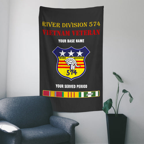 RIVER DIVISION 574 WALL FLAG VERTICAL HORIZONTAL 36 x 60 INCHES WALL FLAG