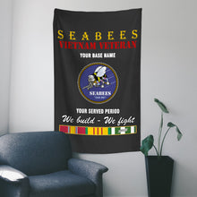 Load image into Gallery viewer, SEABEES WALL FLAG VERTICAL HORIZONTAL 36 x 60 INCHES WALL FLAG