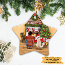 Load image into Gallery viewer, Personalized Dog Christmas Ceramic Ornament Gifts For Dog Lovers, Printed on BOTH Side, DOG And COUPLE, Custom Dog Name Christmas Ornament