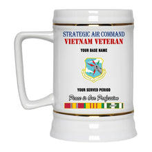 Load image into Gallery viewer, STRATEGIC AIR COMMAND BEER STEIN 22oz GOLD TRIM BEER STEIN