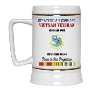 STRATEGIC AIR COMMAND BEER STEIN 22oz GOLD TRIM BEER STEIN