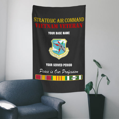 STRATEGIC AIR COMMAND WALL FLAG VERTICAL HORIZONTAL 36 x 60 INCHES WALL FLAG