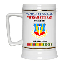 Load image into Gallery viewer, TACTICAL AIR COMMAND BEER STEIN 22oz GOLD TRIM BEER STEIN