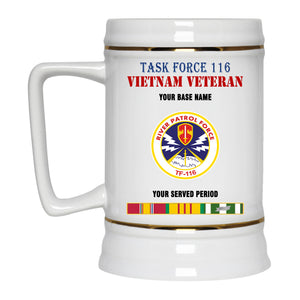 TASK FORCE 116 BEER STEIN 22oz GOLD TRIM BEER STEIN