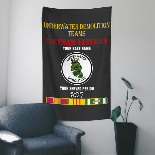 UNDERWATER DEMOLITION TEAMS WALL FLAG VERTICAL HORIZONTAL 36 x 60 INCHES WALL FLAG