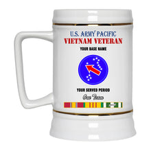 Load image into Gallery viewer, UNITED STATES ARMY PACIFIC BEER STEIN 22oz GOLD TRIM BEER STEIN