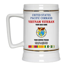 Load image into Gallery viewer, UNITED STATES PACIFIC COMMAND BEER STEIN 22oz GOLD TRIM BEER STEIN