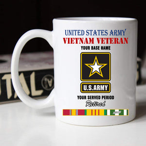 US ARMY RETIRED BLACK WHITE 11oz 15oz COFFEE MUG