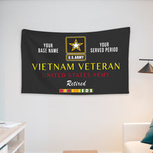 Load image into Gallery viewer, US ARMY RETIRED WALL FLAG VERTICAL HORIZONTAL 36 x 60 INCHES WALL FLAG