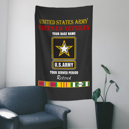 US ARMY RETIRED WALL FLAG VERTICAL HORIZONTAL 36 x 60 INCHES WALL FLAG