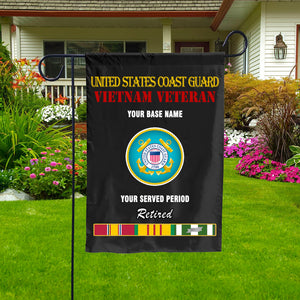 US COAST GUARD RETIRED DOUBLE-SIDED PRINTED 12"x18" GARDEN FLAG