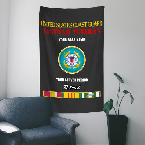 US COAST GUARD RETIRED WALL FLAG VERTICAL HORIZONTAL 36 x 60 INCHES WALL FLAG
