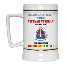 Load image into Gallery viewer, US NAVAL SUPPORT ACTIVITY QUI NHON BEER STEIN 22oz GOLD TRIM BEER STEIN