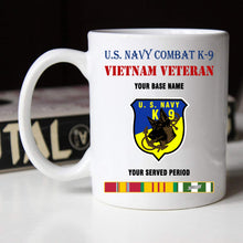 Load image into Gallery viewer, US NAVY COMBAT K9 BLACK WHITE 11oz 15oz COFFEE MUG