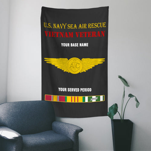 US NAVY SEA AIR RESCUE WALL FLAG VERTICAL HORIZONTAL 36 x 60 INCHES WALL FLAG