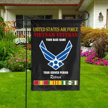 Load image into Gallery viewer, USAF RETIRED DOUBLE-SIDED PRINTED 12&quot;x18&quot; GARDEN FLAG