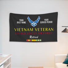 Load image into Gallery viewer, USAF RETIRED WALL FLAG VERTICAL HORIZONTAL 36 x 60 INCHES WALL FLAG