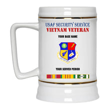 Load image into Gallery viewer, USAF SECURITY SERVICE BEER STEIN 22oz GOLD TRIM BEER STEIN