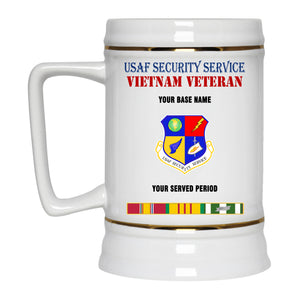 USAF SECURITY SERVICE BEER STEIN 22oz GOLD TRIM BEER STEIN