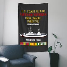 Load image into Gallery viewer, USCG OWASCO WHEC 39 WALL FLAG VERTICAL HORIZONTAL 36 x 60 INCHES WALL FLAG