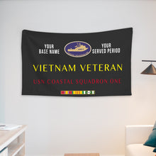 Load image into Gallery viewer, USN COASTAL SQUADRON ONE WALL FLAG VERTICAL HORIZONTAL 36 x 60 INCHES WALL FLAG