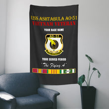 Load image into Gallery viewer, USS ASHTABULA A0 51 WALL FLAG VERTICAL HORIZONTAL 36 x 60 INCHES WALL FLAG