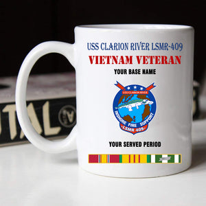 USS CLARION RIVER LSMR 409 BLACK WHITE 11oz 15oz COFFEE MUG