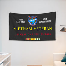 Load image into Gallery viewer, USS CLARION RIVER LSMR 409 WALL FLAG VERTICAL HORIZONTAL 36 x 60 INCHES WALL FLAG