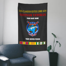 Load image into Gallery viewer, USS CLARION RIVER LSMR 409 WALL FLAG VERTICAL HORIZONTAL 36 x 60 INCHES WALL FLAG