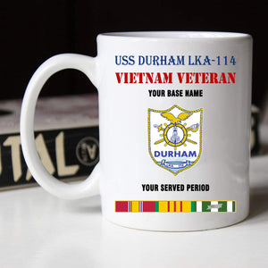 USS DURHAM LKA 114 BLACK WHITE 11oz 15oz COFFEE MUG