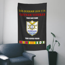 Load image into Gallery viewer, USS DURHAM LKA 114 WALL FLAG VERTICAL HORIZONTAL 36 x 60 INCHES WALL FLAG