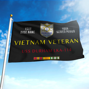 USS DURHAM LKA-114 - Double Sided 30"x40" Flag