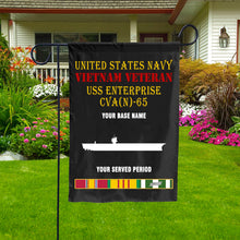 Load image into Gallery viewer, USS ENTERPRISE CVA 65 DOUBLE-SIDED PRINTED 12&quot;x18&quot; GARDEN FLAG
