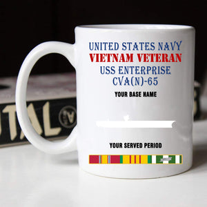USS ENTERPRISE CVA 65 BLACK WHITE 11oz 15oz COFFEE MUG