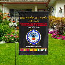 Load image into Gallery viewer, USS NEWPORT NEWS CA 148 DOUBLE-SIDED PRINTED 12&quot;x18&quot; GARDEN FLAG