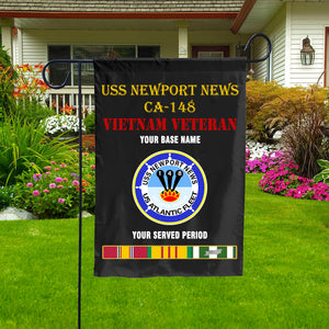 USS NEWPORT NEWS CA 148 DOUBLE-SIDED PRINTED 12"x18" GARDEN FLAG